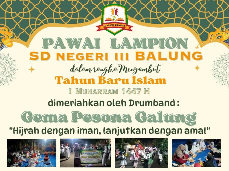 PAWAI LAMPION MEMPERINGATI 1 MUHARRAM SD NEGERI III BALUNG